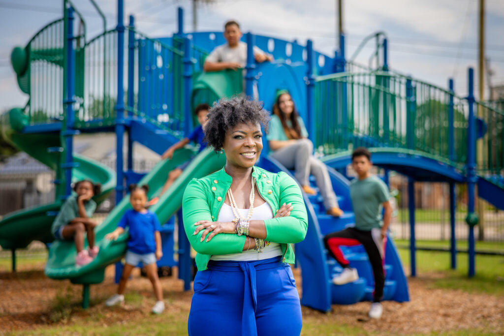 KaTrina Griffin standing outside at a playground